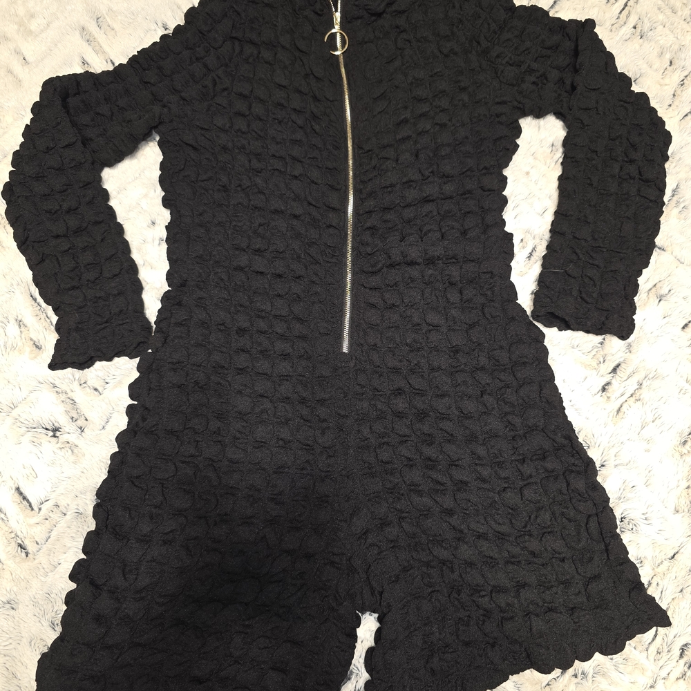 Women Long Sleeve Casual Street Sexy Slim Popcorn Short Jumpsuit